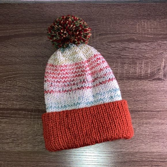 Hand Crochet beanie multi colored - Picture 2 of 9